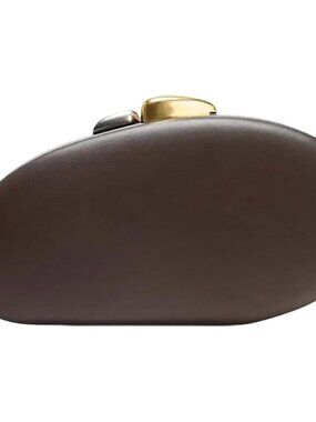 Women Coffee Leather Handbag Detachable Crossbody Shoulder Evening Wedding Bag